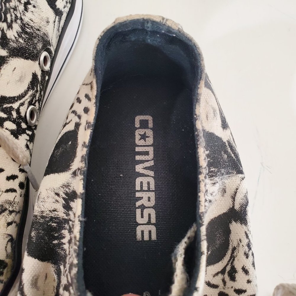 Converse Low Top Sneakers in Black and Cream Splatter - Picture 5 of 10